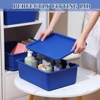 Menkxi 4 Pcs Storage Bins with Lids, Dark Blue, Light Blue, Large - Image 6