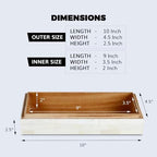 Handicrafts Home Decorative Storage Box with Lid– 10x4.5x2.5” Modern Home Decor Organizer, Memory Box & Jewelry Storage- Decorative Boxes for Living Room & Shelf Decor- Classic Plain- White - Image 2