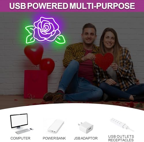 Rose Flower Neon Sign, Rose LED Light, Gift for Lover - Image 5