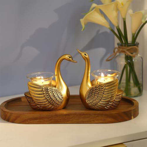 2Pcs Swans Tealight Candle Holder, Home Decor Gifts for Women Her Wife Mom - Image 7