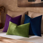 JUSPURBET 28x28 Euro Velvet Throw Pillow Covers Set of 2,Navy Blue - Image 2