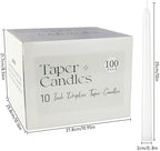 100-Pack White Taper Candles - 10 Inch 8-Hour Burn Time Dinner Candles, Smokeless Dripless Unscented for Wedding, Party, Home Decor | Bulk Household Candles for Candlesticks & Centerpieces - Image 4