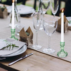 Suclain 24 Pcs Glass Candle Holder Set 12 Candlestick White Candles,Green - Image 6