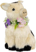 Northlight Spotted Sitting Piglet Rustic Spring Figurine - 9" - Off White and Black - Image 5