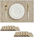 Leetaltree Light Brown Placemats Set of 12 - Heat Resistant Woven Vinyl by Leetaltree-ArtatEveryTable