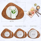 ADRIMER Placemats, Heat Resistant Round Placemats Set of 8 Washable 13 x 17 Inch, Waterproof Table Mats Wipeable for Kitchen, Dining Room Table Christmas Decor, Turmeric Brown - Image 6