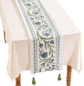 ISAENNE Designer French Linen Extra Long Table Runner,118"x12"-Mosella E by Isaennehomedecoration