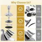 zeochyni Set of 12 Silver Taper Candle Holders for Home Deco - Image 3