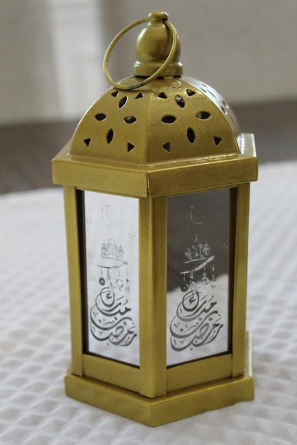 Metal Gold Lantern for Eid Mubarak Muslim Festive Ramadan Decorations | Premium Quality Decoratives for Home Indoors, Outdoors, Parties, Housewarming, Gifting, Loved Ones, Large - Image 4