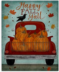 Stupell Industries Happy Fall Y'all Autumn Harvest Red Truck, Design by Beth Albert Canvas Wall Art, 36 x 48, Blue by StupellIndustries