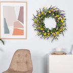 J'FLORU Large Spring Wreaths for Front Door 28 Inch Artificial Spring Wreath Summer Flower Wreath with Daisy and Lavender for Indoor Outdoor Wall Window and Easter Celebration - Image 2