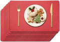 Maxpearl Faux Leather Placemats Set of 8, Easy to Clean, Light Red by Maxpearl
