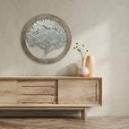 Hosley Metal Tree of Life Wall Art with Wooden Ring 20 Inch Round – Rustic Farmhouse Wall Décor for Living Room, Bathroom, Bedroom, Dining Room – Housewarming Gifts - Image 6