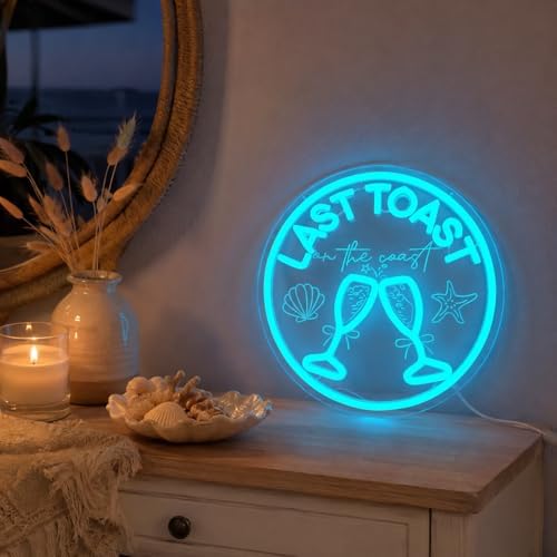 FuugZze Last Toast on The Coast Neon Signs for Wall Decor Coastal Neon Lights for Bedroom Last Toast on The Coast Led Signs for Bedroom Wall Dimmable Light Up Sign for Bachelorette Party Decorations - Image 7