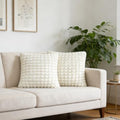 Velvet Throw Pillow Covers 18x18 Set of 2 Cream Cushion Case by COCOPLOCEUS