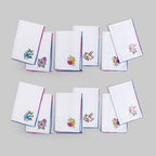FINGERCRAFT Cloth Napkins Set of 12, 100% Cotton, 20x20 Inch, Multi Floral by FINGERCRAFT