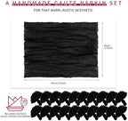 100 Pieces Cloth Napkins Black Dinner Cheesecloth Napkins for Wedding,Wrinkled Cloth Napkins Bulk for Home Party Rustic Table Decoration, 17 x 17 Inch - Image 2
