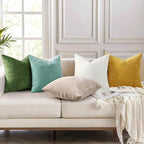 decorUhome Soft Chenille Aqua Haze Throw Pillow Covers 26X26 Set of 2 - Image 2