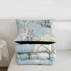 Nautical Comforter Set Full, World Map Bedding Set for Kids Boys Girls Teens, Retro Sailboat Ocean Duvet Insert, Vintage Anchor Compass Down Comforter, Yacht Sketch Quilted Comforter, White Blue - Image 4
