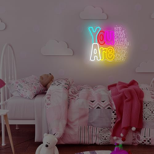 Motivational Neon Signs for Wall Decor You Are Kind Neon Light Sign Positive And Upward Quote Light Up Signs for Classroom Led Signs for Bedroom Wall Classroom Girls Room Wall Decor - Image 6