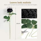 Auihiay 60PCS Black Roses, Fake Roses, Artificial Roses, Velvet Silk - Image 5