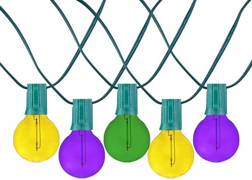 Novelty Lights G40 LED Mardi Gras String Lights, 25 Shatterproof Bulbs - Image 4