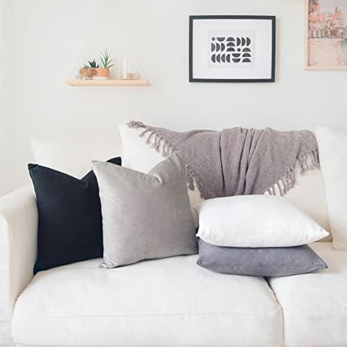 MONDAY MOOSE Decorative Throw Pillow Covers Cushion Cases, Set of 4 Soft Velvet Modern Designs, Mix and Match for Home Decor, Pillow Inserts Not Included (18x18 inch, Black/White) - Image 2