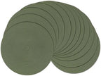 SHACOS Round Placemats Set of 12 Washable 15 inch Round Table Mats Cotton Polyester Woven Braided Place Mats for Dining Table Wedding Party Decor (Olive Green, 12) by SHACOS