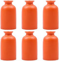 Orange Bud Vases Set of 6 - Mini Orange Ceramic Vases for Flowers, Modern Bud Vase for Table Decor, Boho Small Vase for Home Decor, Centerpieces in Bulk for Wedding, Home, Table, Party Decor by QIANLING