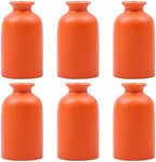 Orange Bud Vases Set of 6 - Mini Orange Ceramic Vases for Flowers, Modern Bud Vase for Table Decor, Boho Small Vase for Home Decor, Centerpieces in Bulk for Wedding, Home, Table, Party Decor by QIANLING