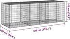 vidaXL Gabion Basket with Cover 118.1"x39.4"x39.4" Galvanized Iron - Image 3