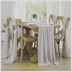 MDS Pack of 10 | Grey | 14ft Chiffon Table Runner 29x170 Inches Long Romantic Rustic Sheer Gauze Runner for Wedding Bridal Shower Birthday Banquets Engagement Spring Easter Boho Decorations - Image 6