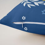 Erosebridal Hanukkah Hexagram Stars Throw Pillow Covers Six-Pointed Star Candlestick Pillow Cases 24X24 Inch for Sofa Bed Couch,Watercolor Candle Lights Decorative Cushion Covers, Blue and White 2Pcs - Image 4
