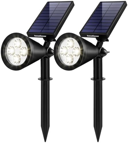 InnoGear 2 Solar Lights Outdoor Spotlight Garden Yard Landscape Flag, White by InnoGear
