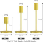 zeochyni Set of 12 Gold Taper Candle Holder Bulks for Wedding, Party Decor - Image 2
