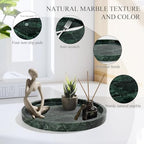 YMXYJM Real Natural Round Marble Tray for Bathroom, Genuine Marble Stone Vanity Tray, Luxury Storage Trays for Kitchen, Vanity, Home Decor, Dresser, Non-Resin/Non-Ceramic, 10"x 1", Green - Image 5