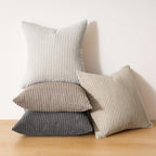 Topfinel 4 Packs Natural Decorative Throw Pillows Covers 26x26 Inch for Living Room Couch Bed Sofa, Rustic Farmhouse Boho Neutral Home Decor, Soft Plush Striped Corduroy Square Cushion Case 65x65 cm - Image 4