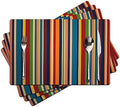 Faux Leather Placemats Set of 4 - Color Stripe Resistant Placemats for Dinner Table, Non-Slip Waterproof Oil-Proof Washable Reusable Placemat for Indoor Outdoor Kitchen Decor, 15.75In*11.81In by Unknown