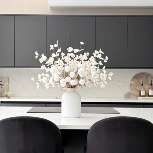 Large White Vase, Big Iron Vase for Long Stem Flowers, Modern Decor - Image 6