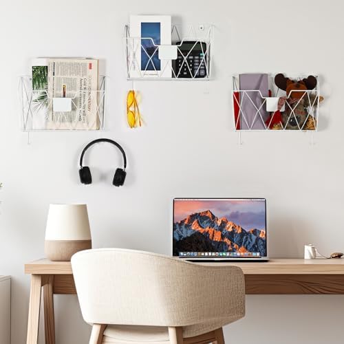 Wall File Organizer for Office, 6 Pack Metal Wall Baskets Wall File Holder - Image 5