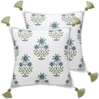 ISAENNE Designer Linen Throw Pillow Cover,Set of 2,18"x18"-Mosella B by Isaennehomedecoration