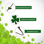 24Pcs St Patricks Day Decorations Decor, Shamrock Decorations Ornaments, St. Patrick's Day Decorations for Home Centerpiece Table, St Patrick Day Crafts Tree Decor Green Berry Stems - Image 5
