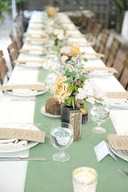 2 Pack Burlap Table Runners 13x84 inch Rustic Farmhouse Light Green Jute Burlap Roll for Spring Wedding Brithday Home Outoor BBQ Party Chair Kitchen Decorations - Image 6