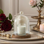 Glass Cloche Dome Bell Jar Display Case with Small Ball Top and Wooden Base for Plant,Collectibles (Medium:4.7 * 6.3 inches) - Image 2