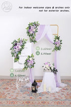 Odouzy Pack of 2 Wedding Arch, Artificial Flowers, Wedding Decor，Flower Garland Be Suited to Banquet, Party, Reception Entrance Welcome Sign and Background Decoration (Purple) - Image 4