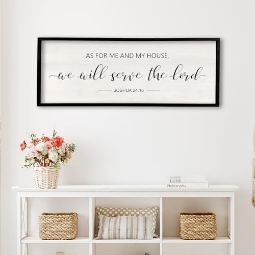 As For Me And My House We Will Serve The Lord Wall Decor 40" x 15", Black - Image 3