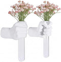 2 Pieces Wall Sculptures, Hands Vase Home Decor, Wall Mount Art Sculpture, Unique Wall Art Statue, Funky Flower Vase Decorations, Modern Eclectic Hanging Decor,Hands Statue (White) by XYQXYQ