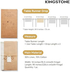 KINGSTONE 14 x 90 Inches Frayed Edge Table Runner, 270G Heavyweight Sand Washed Slub Texture Cotton Linen for Modern Farmhouse, Rustic Home Decorations Dining Room Wedding Boho Decor, White - Image 2