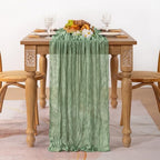 Sage Green Cheesecloth Table Runner Fall Table Decorations 10ft, 6 Pack - Image 5