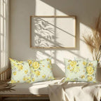 Light Yellow Flower Throw Pillow Covers 22"x22" Set of 4, Vintage Floral Sofa Cushion Cover for Chair Couch Bed Living Room Office Car Garden Patio Farmhouse Indoor Outdoor Decorative - Image 7